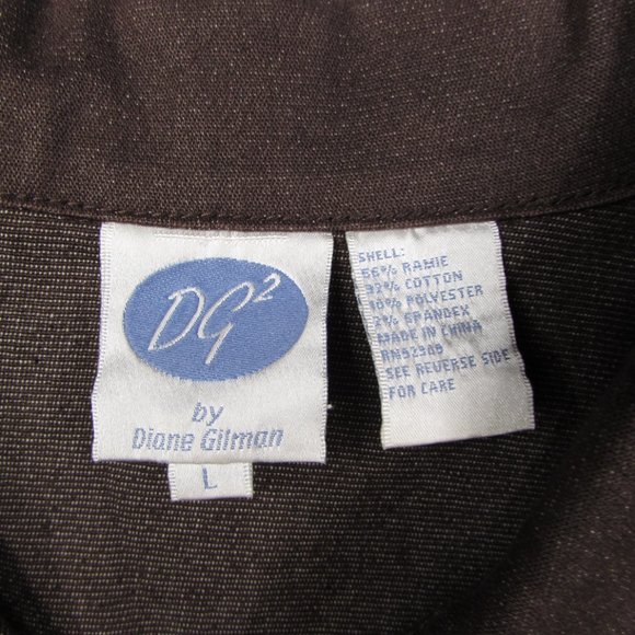 DG2 Embellished Brown Denim Jean Jacket L - Picture 7 of 9